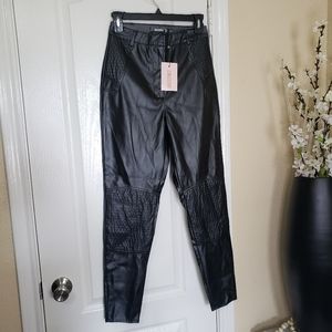 Missguided Faux Leather Biker Style Skinny Pants Size 4